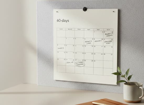 60-day calendar on a wall